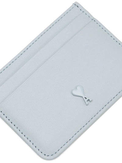 AMI PARIS - Portes carte en cuir bleu ciel