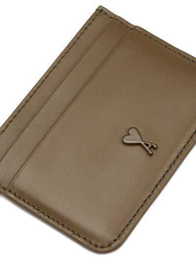 AMI PARIS - Portes carte en cuir marron