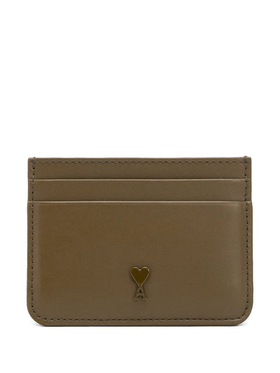 AMI PARIS - Portes carte en cuir marron