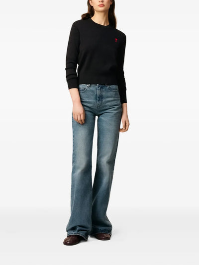 AMI PARIS - pull en laine à motif cœur brodé