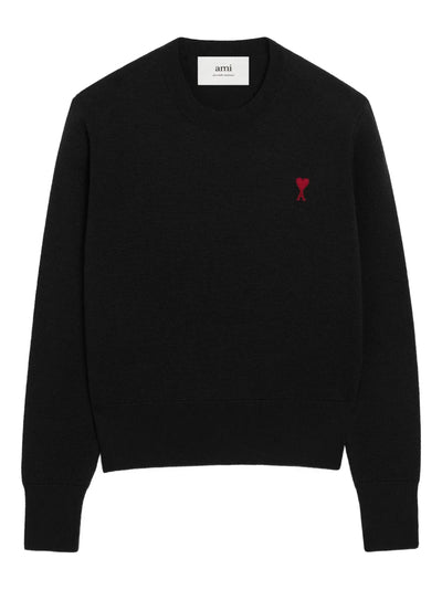 AMI PARIS - pull en laine à motif cœur brodé