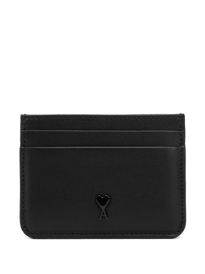 AMI PARIS - Portes carte en cuir noir