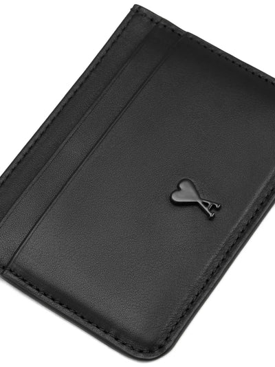 AMI PARIS - Portes carte en cuir noir