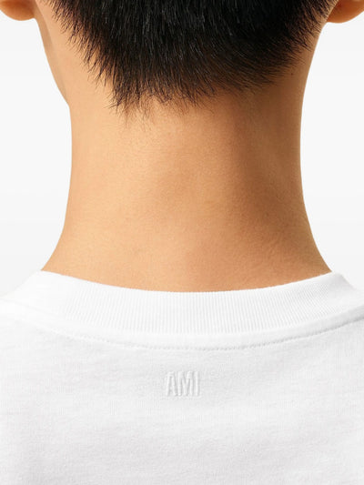 AMI PARIS - tee-shirt blanc à petit logo noir