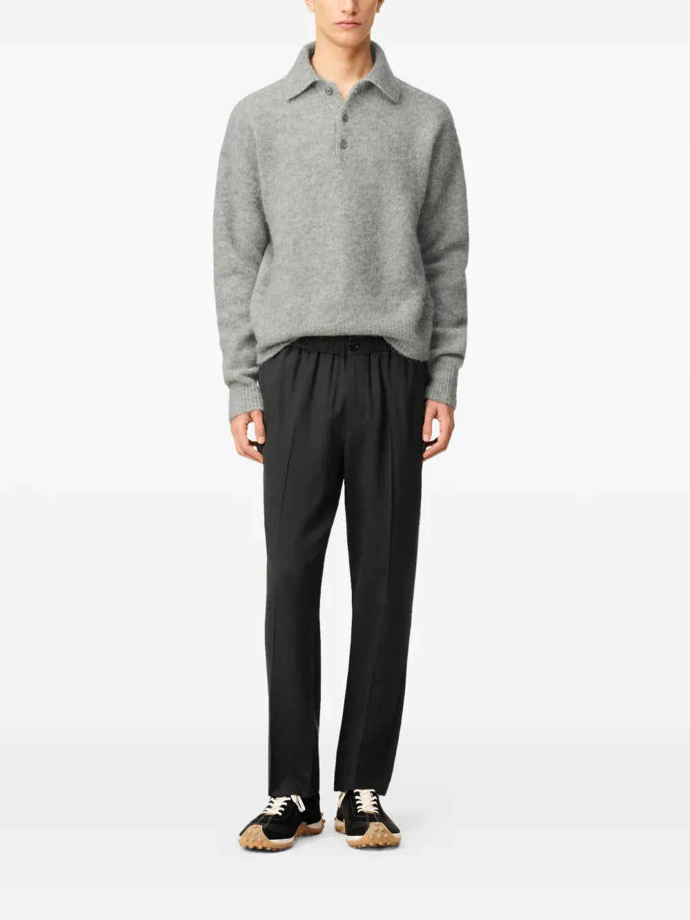 AMI PARIS -pantalon droit à taille élastique
