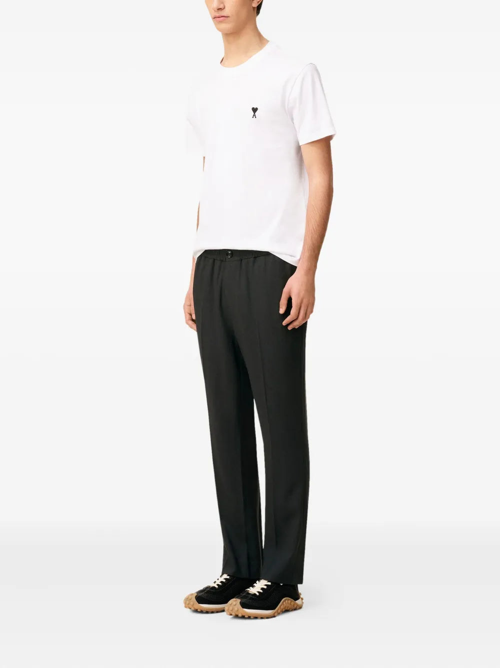 AMI PARIS -pantalon droit à taille élastique