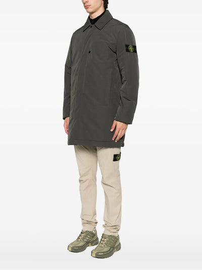 STONE ISLAND - Veste longue en micro twill grise