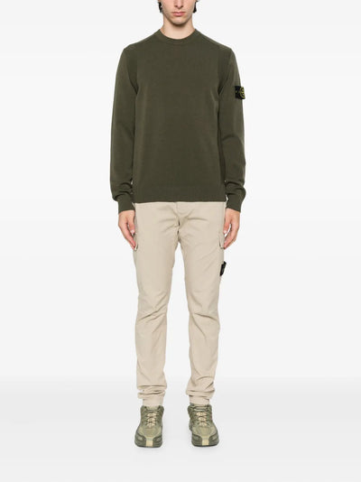 STONE ISLAND - Pull en maille légère kaki
