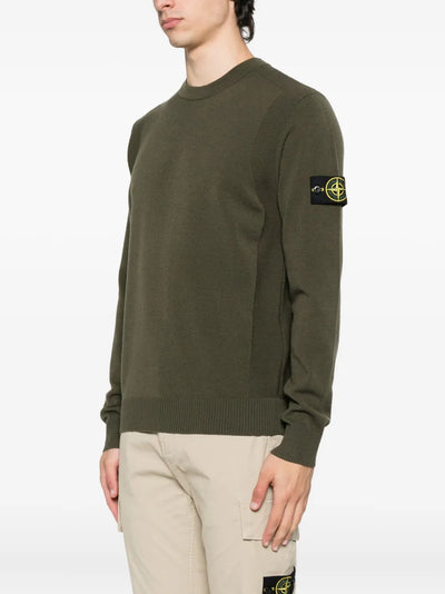 STONE ISLAND - Pull en maille légère kaki