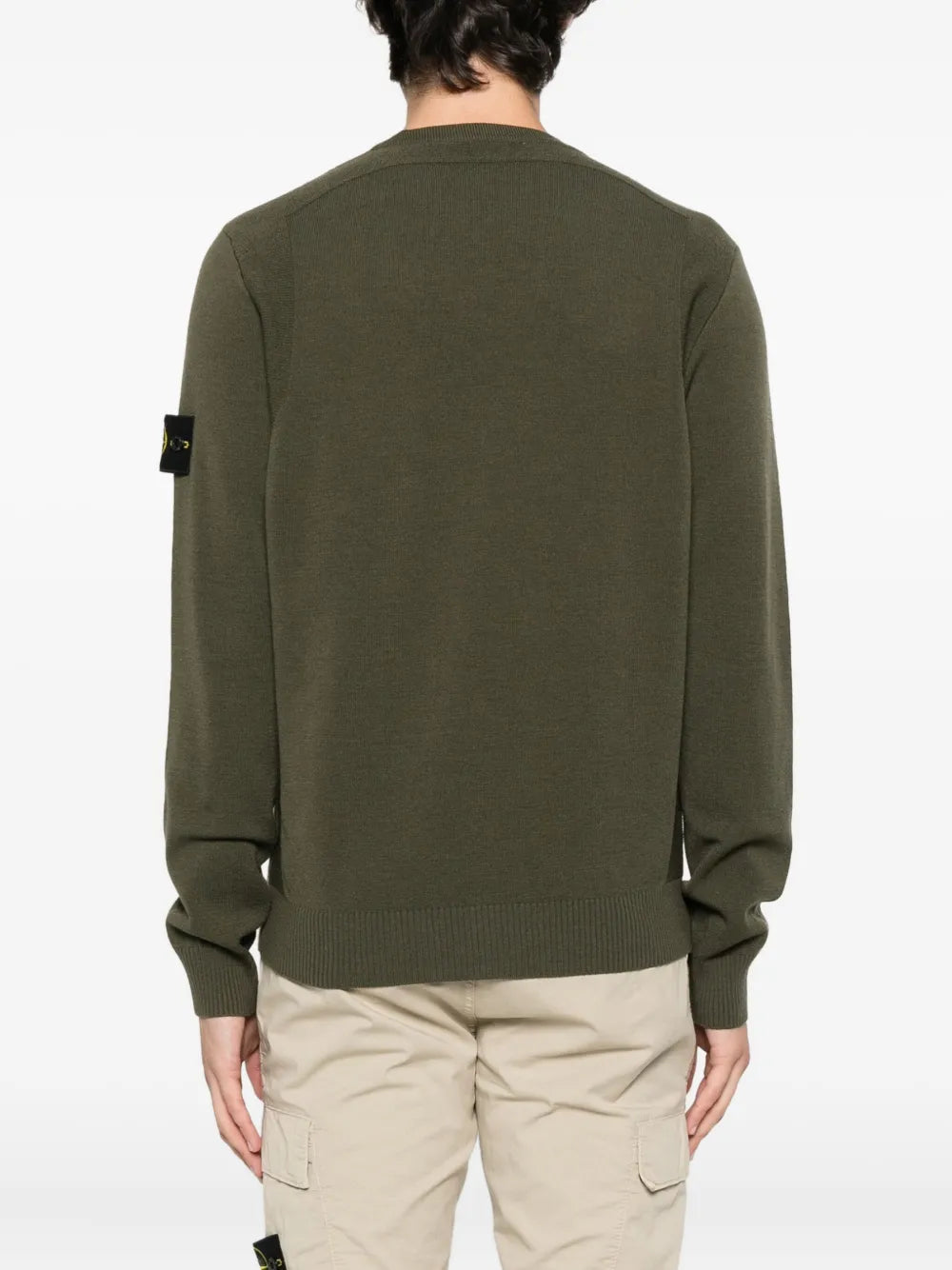STONE ISLAND - Pull en maille légère kaki