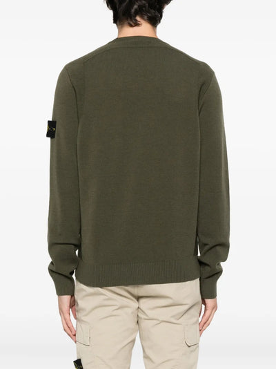 STONE ISLAND - Pull en maille légère kaki