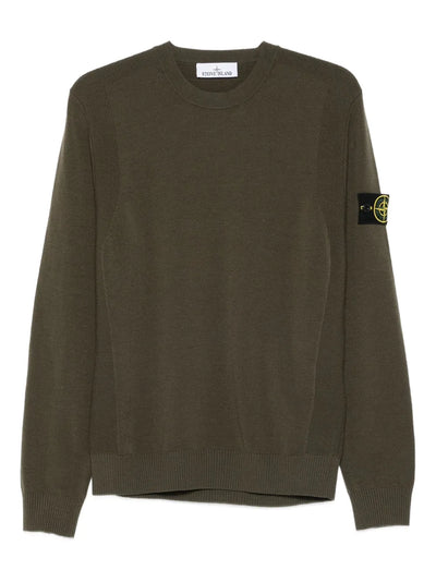 STONE ISLAND - Pull en maille légère kaki