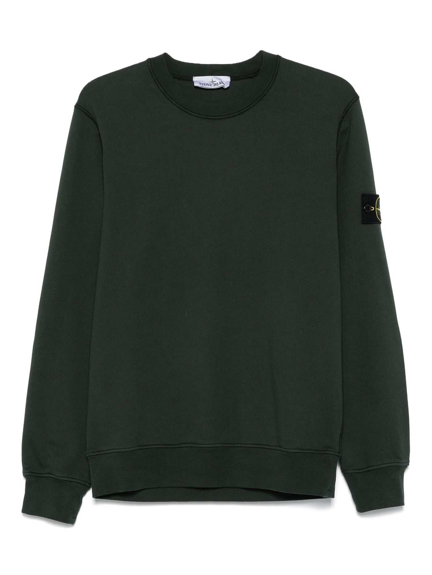 STONE ISLAND - Sweat-shirt ras-du-cou coupe regular à poignets élastiqués
