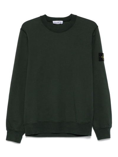 STONE ISLAND - Sweat-shirt ras-du-cou coupe regular à poignets élastiqués