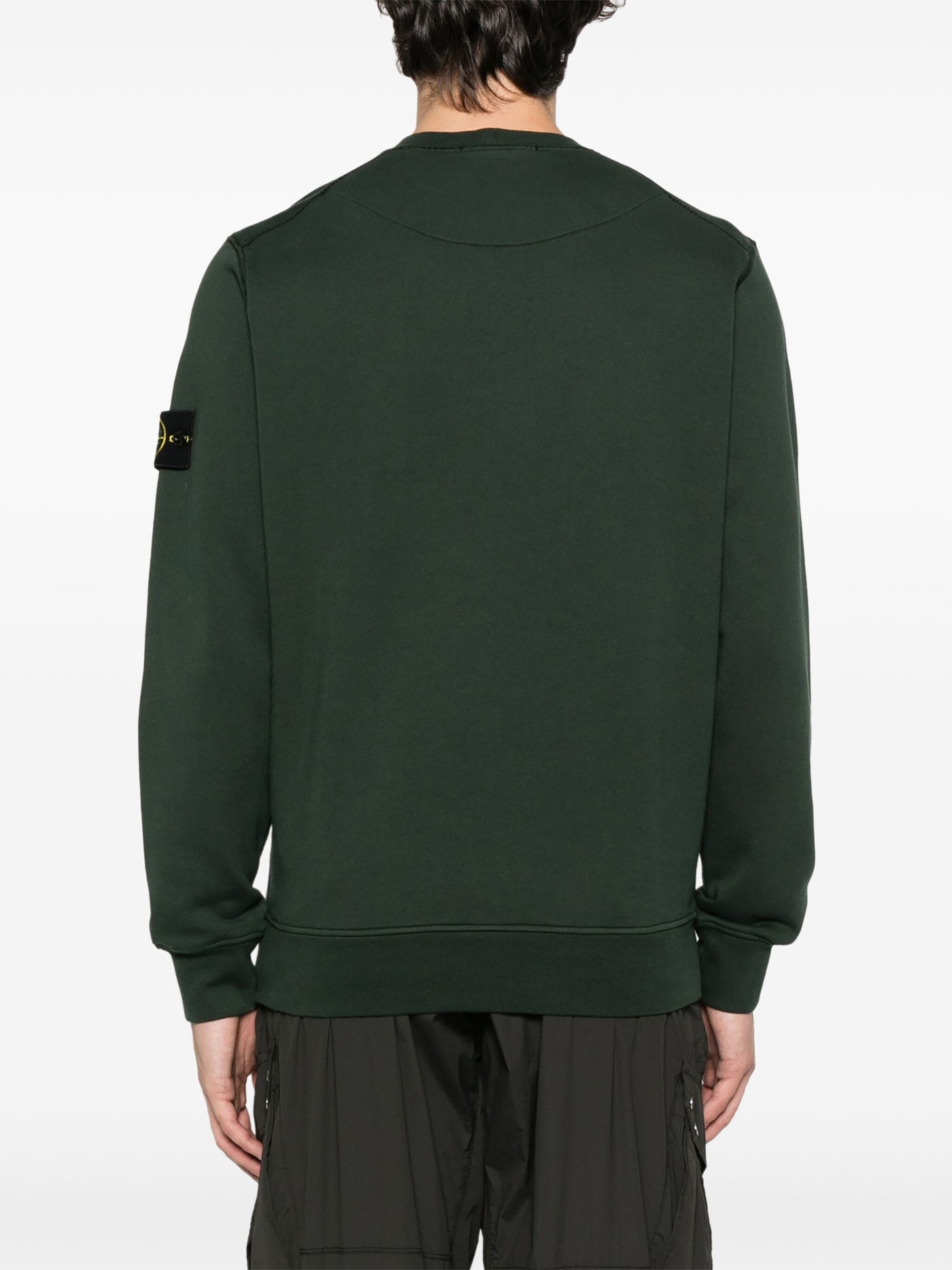 STONE ISLAND - Sweat-shirt ras-du-cou coupe regular à poignets élastiqués