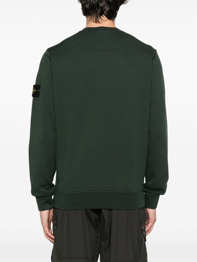 STONE ISLAND - Sweat-shirt ras-du-cou coupe regular à poignets élastiqués
