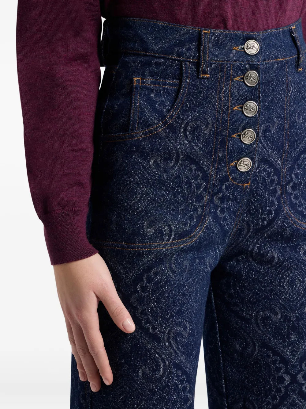 ÉTRO - jean à motif cachemire en jacquard