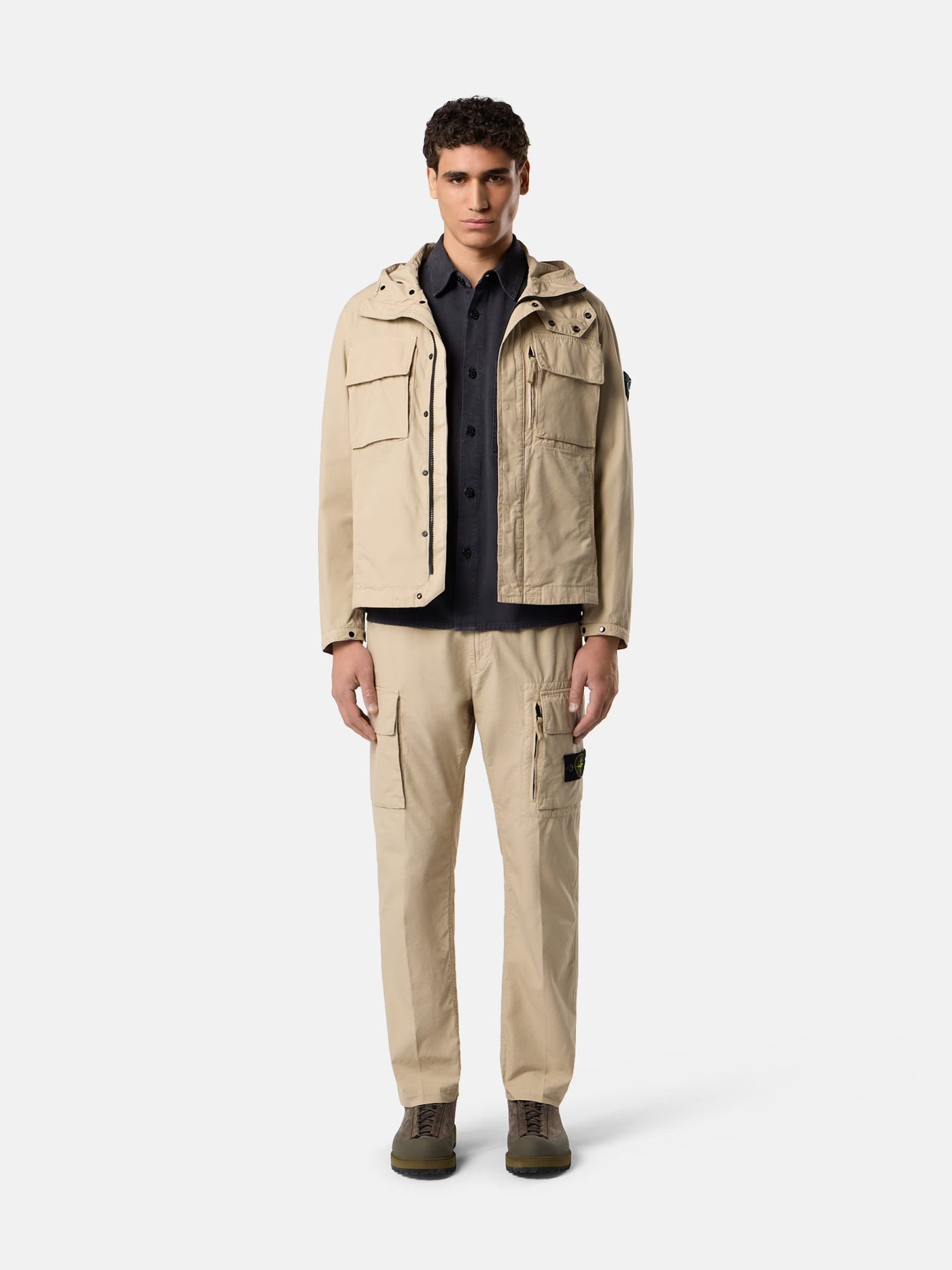 STONE ISLAND - Pantalon cargo regular beige