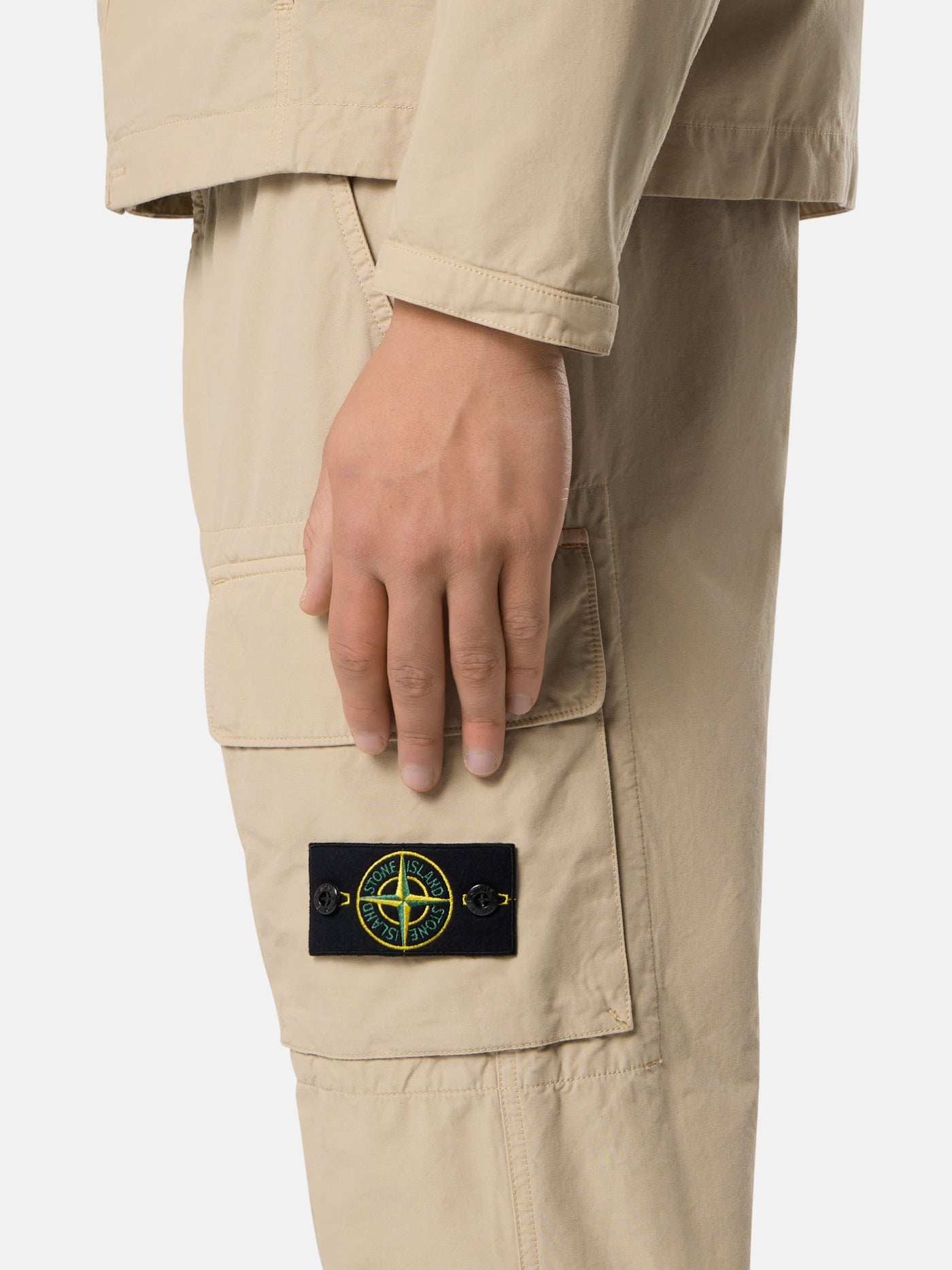 STONE ISLAND - Pantalon cargo regular beige