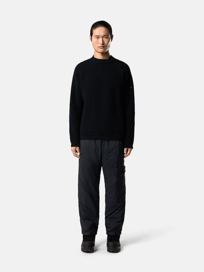 STONE ISLAND - Pantalon ample noir en ripstop