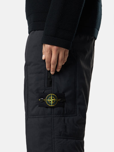 STONE ISLAND - Pantalon ample noir en ripstop