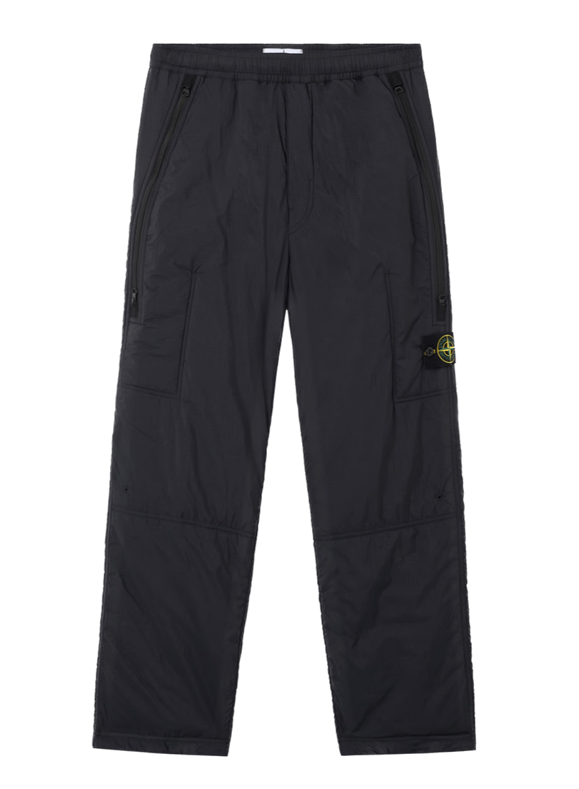 STONE ISLAND - Pantalon ample noir en ripstop