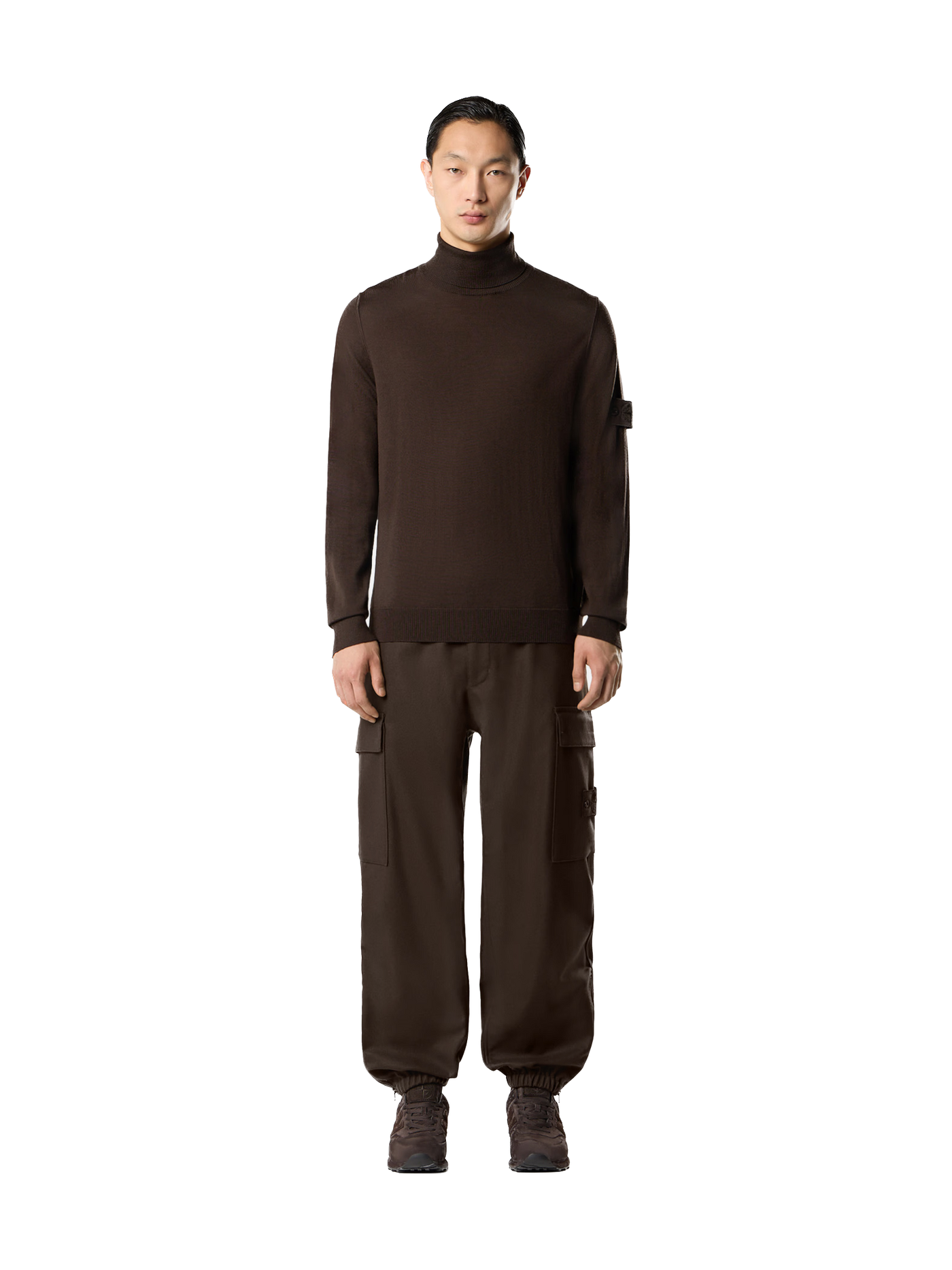 STONE ISLAND GHOST - Pantalon cargo en laine et en flanelle