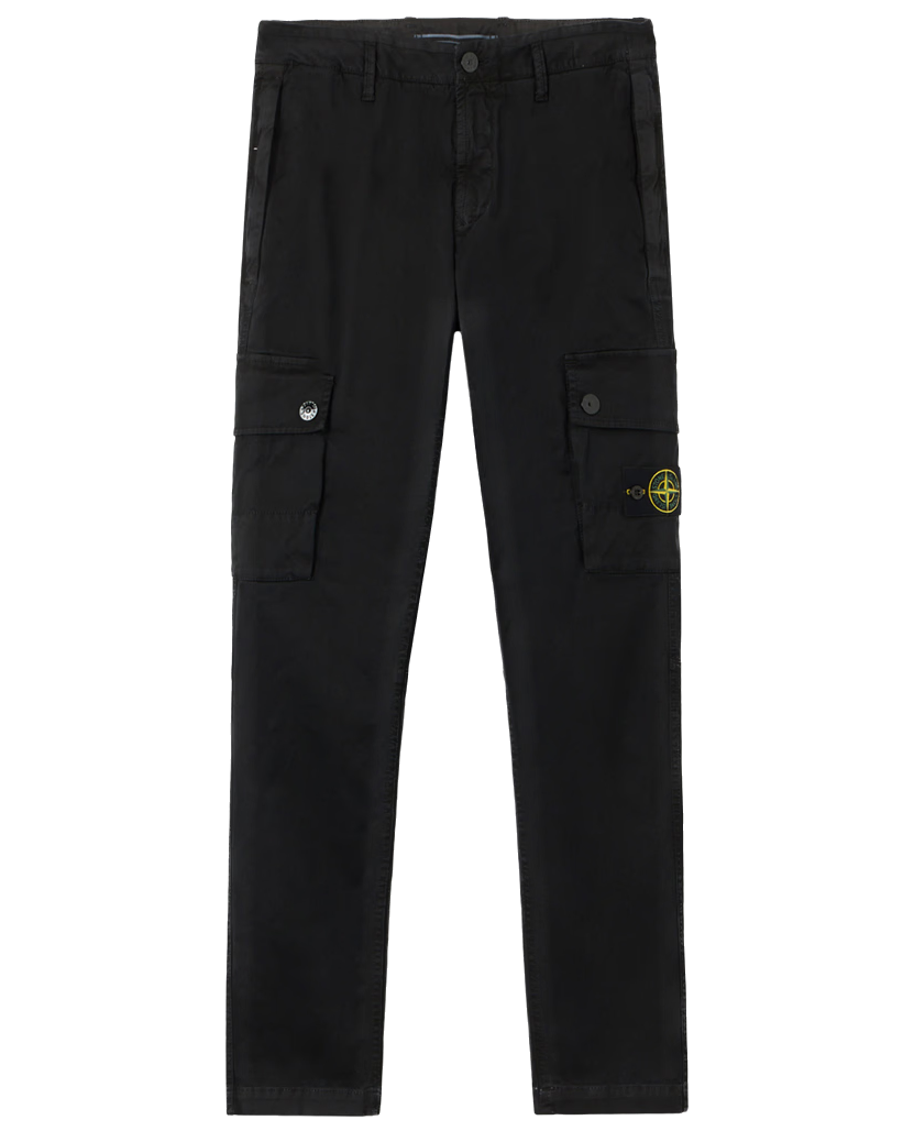 STONE ISLAND - Pantalon cargo slim noir