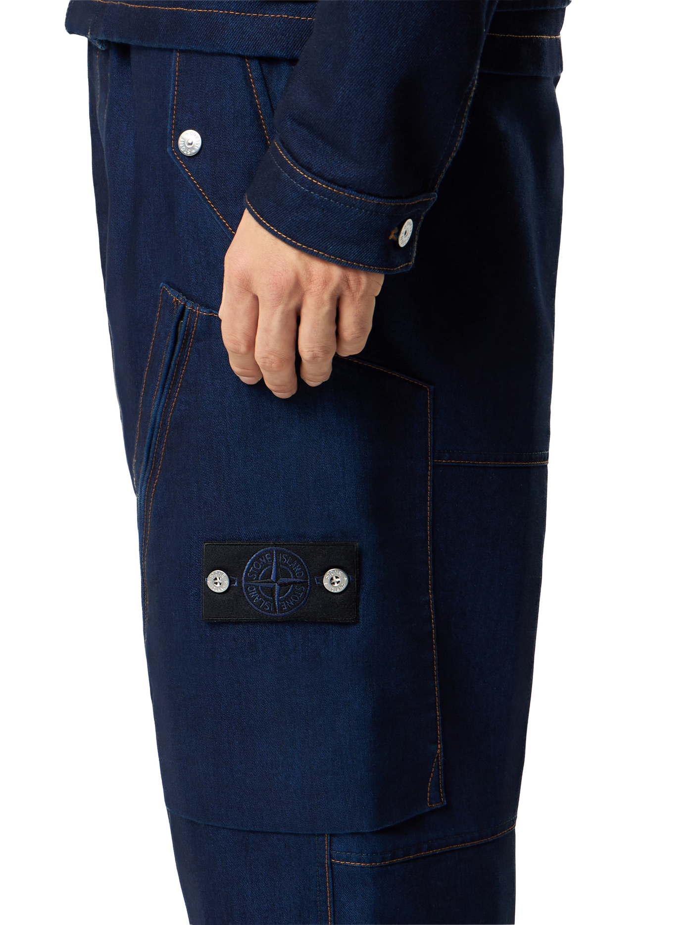 STONE ISLAND - Cargo Indigo POLYPROPYLENE DENIM LIGHT-RINSED