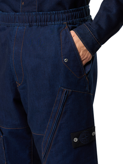STONE ISLAND - Cargo Indigo POLYPROPYLENE DENIM LIGHT-RINSED