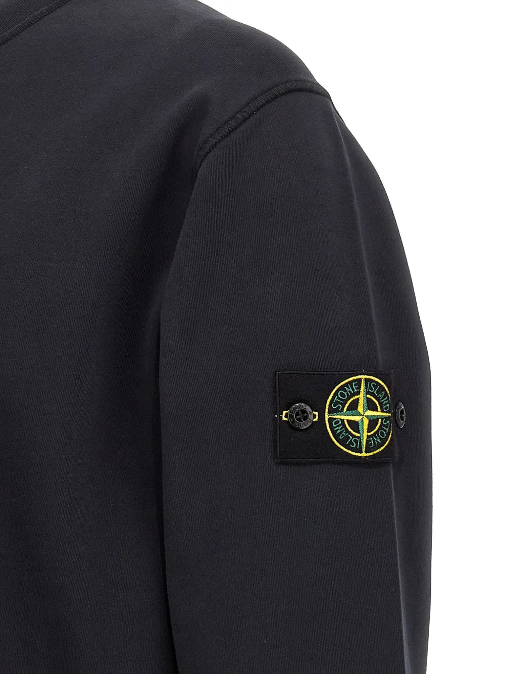 STONE ISLAND - Crewneck classic à patch logo Noir