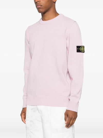 STONE ISLAND - Pull en laine mélangée Rose