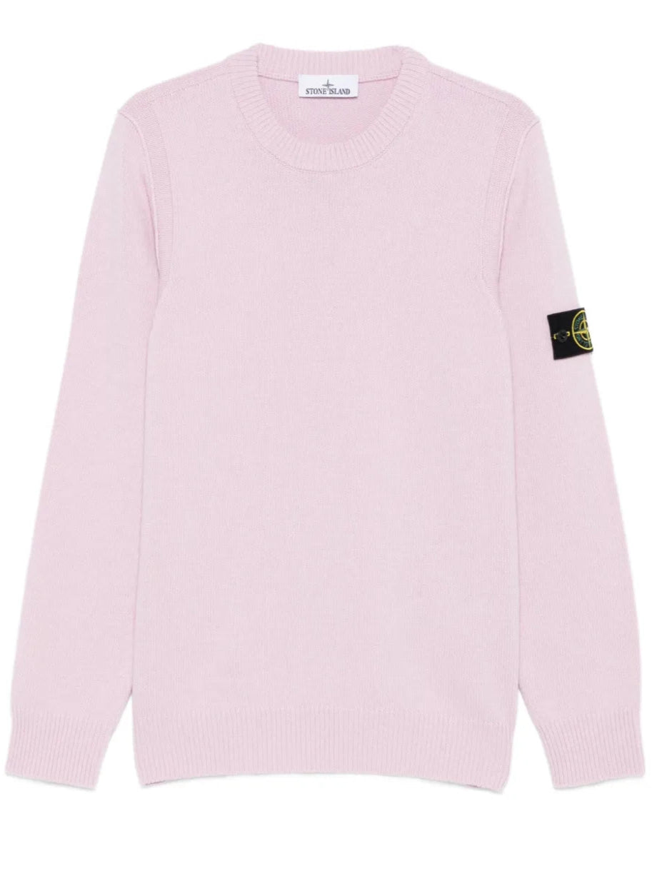 STONE ISLAND - Pull en laine mélangée Rose