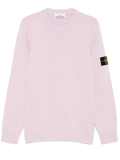 STONE ISLAND - Pull en laine mélangée Rose
