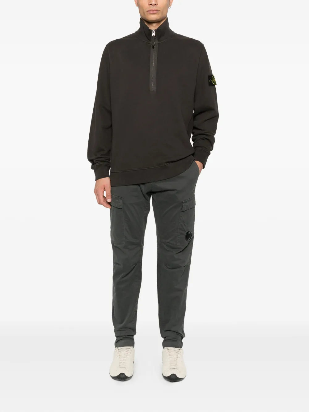 STONE ISLAND - Half-zip gris plomb