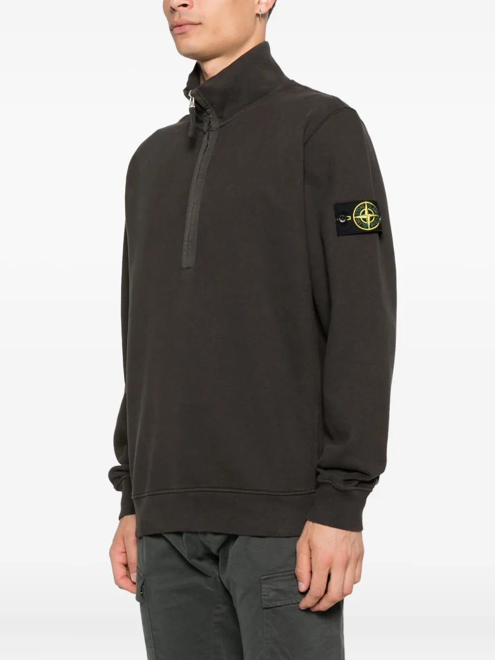 STONE ISLAND - Half-zip gris plomb