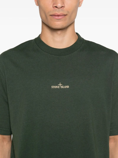 STONE ISLAND - T-shirt vert à imprimé