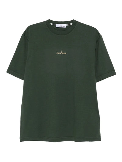 STONE ISLAND - T-shirt vert à imprimé