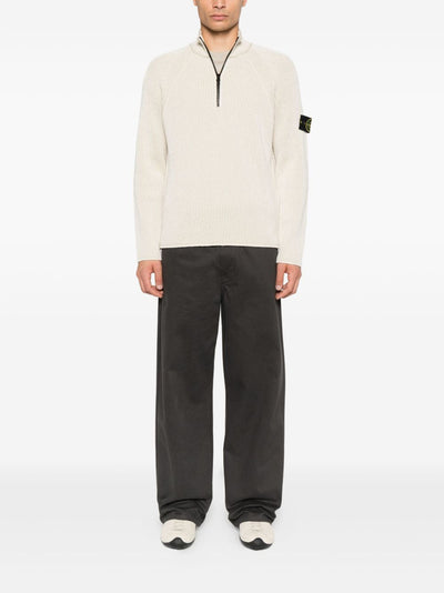 STONE ISLAND - Maille zippée Beige