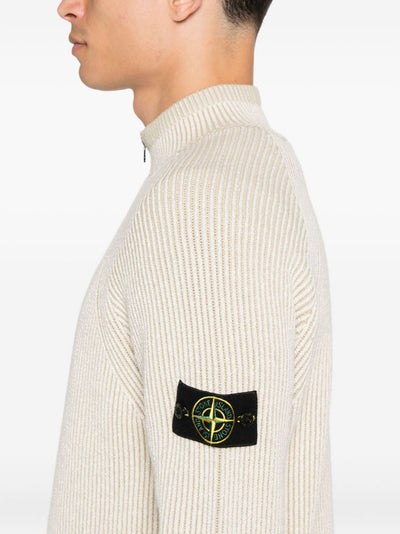 STONE ISLAND - Maille zippée Beige