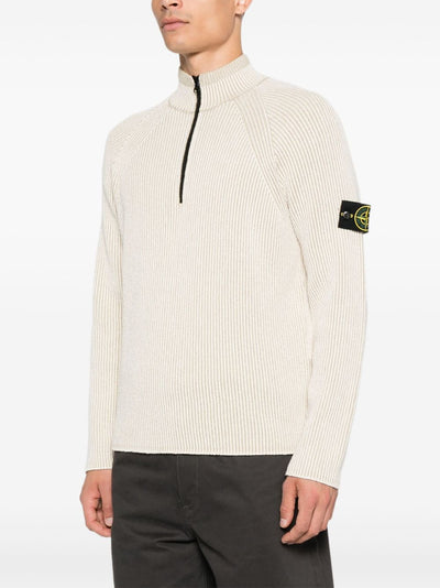 STONE ISLAND - Maille zippée Beige