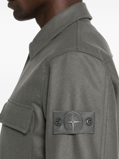 STONE ISLAND GHOST - Surchemise en laine Grise