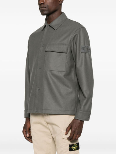 STONE ISLAND GHOST - Surchemise en laine Grise