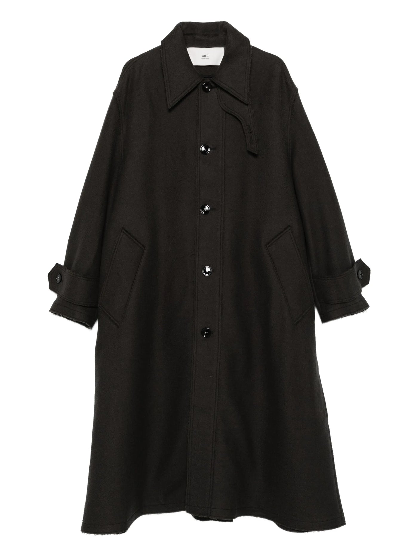 AMI PARIS - Manteau en laine vierge à simple boutonnage