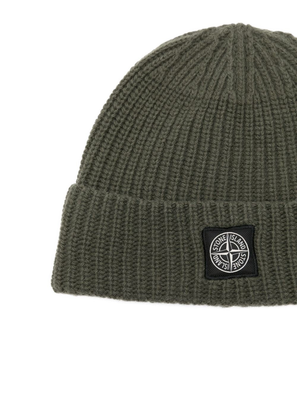STONE ISLAND - Bonnet en maille vert