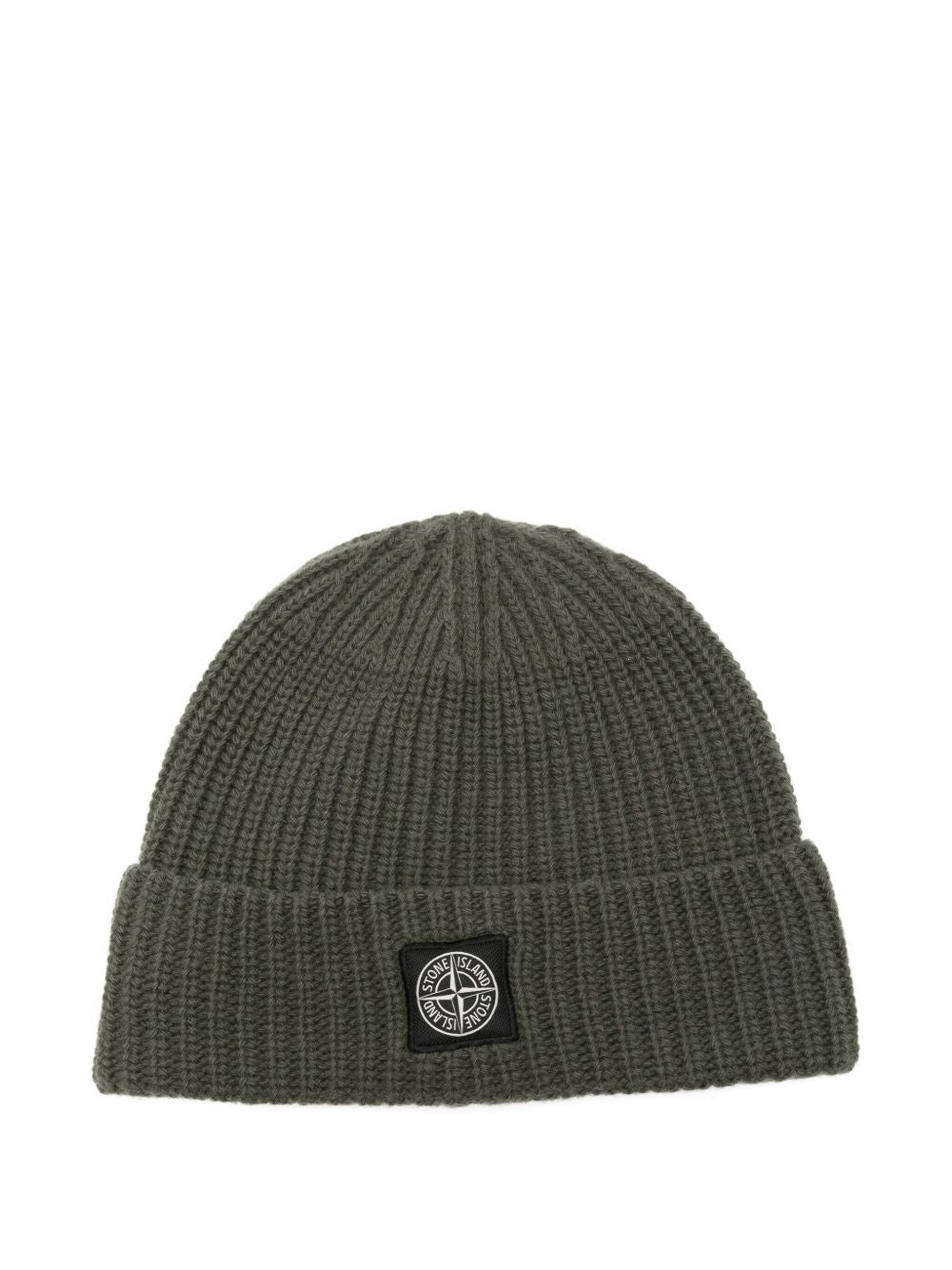 STONE ISLAND - Bonnet en maille vert