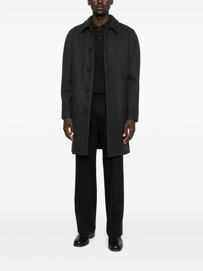 A.P.C PARIS - Mac Marine chiné en laine Gris anthracite