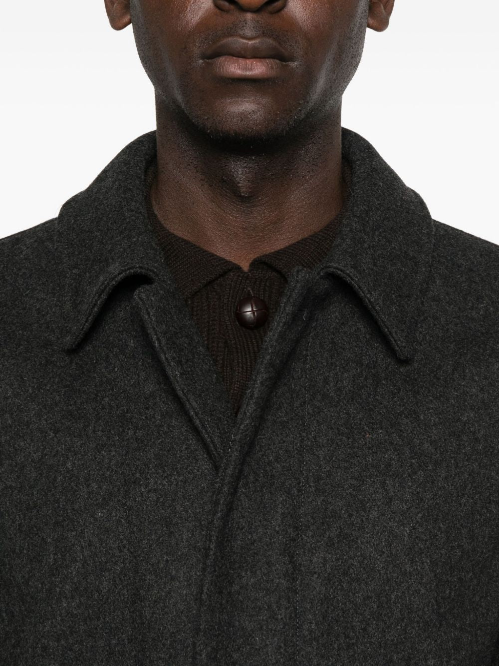 A.P.C PARIS - Mac Marine chiné en laine Gris anthracite