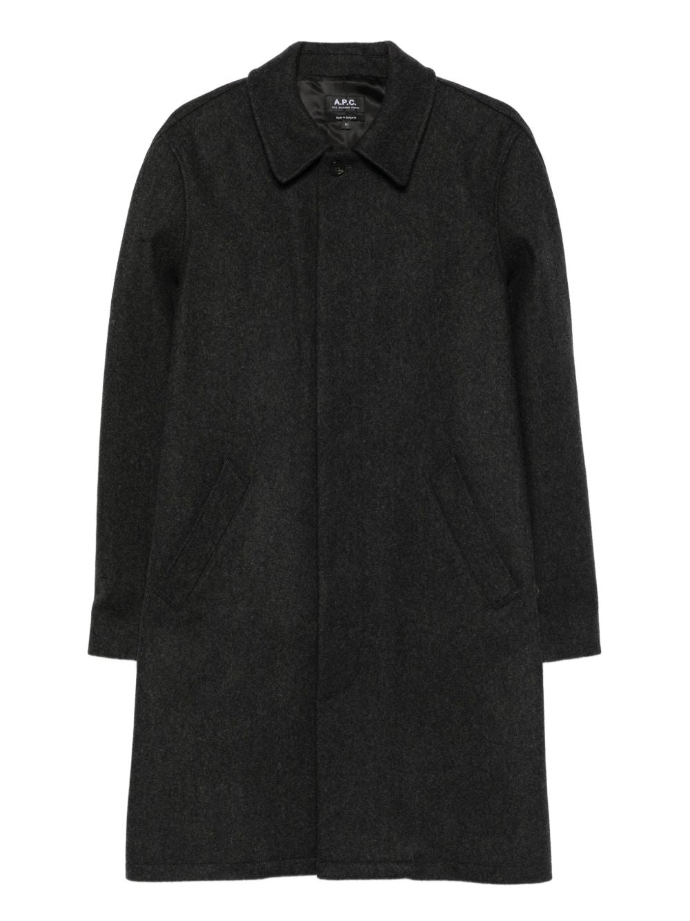 A.P.C PARIS - Mac Marine chiné en laine Gris anthracite