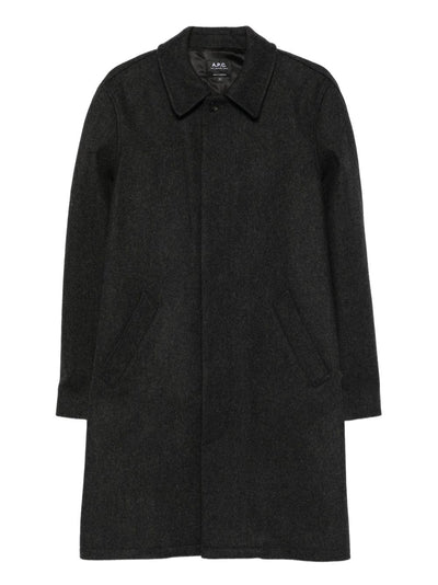 A.P.C PARIS - Mac Marine chiné en laine Gris anthracite